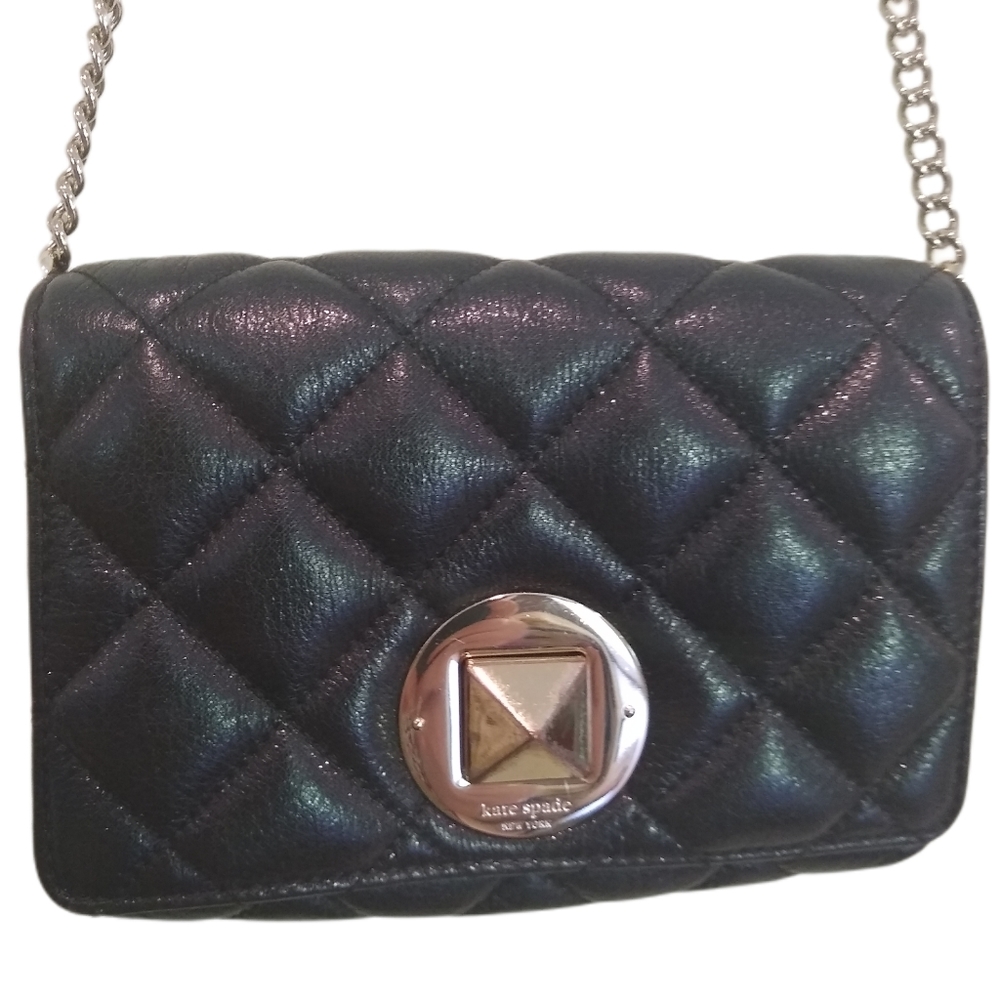 Kate Spade Gold Coast Dove Black Leather Crossbody